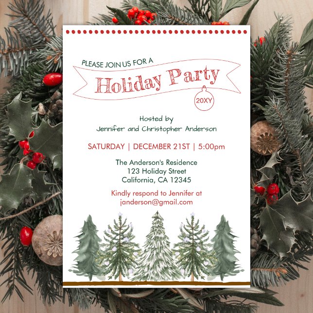 Winter Forest Christmas Holiday Party Invitation (Creator Uploaded)
