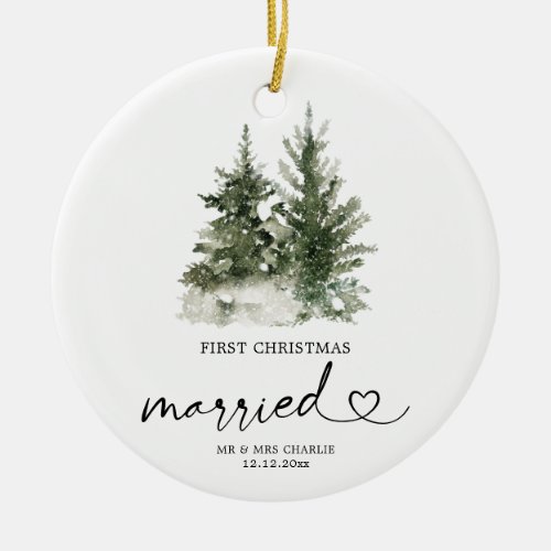 Winter Forest Christmas Married Ornament Gift