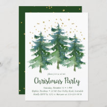 Winter Forest Christmas Party Invitation