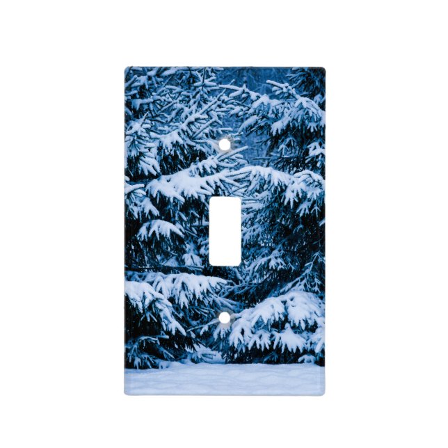 Winter Forest Christmas Tree Light Switch Cover (Front)