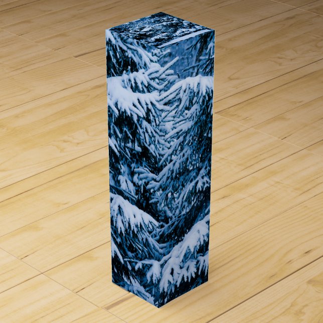 Winter Forest Christmas Tree Wine Box (Front)