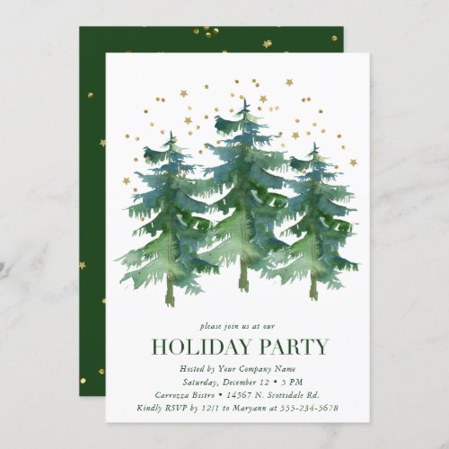 Winter Forest Company Holiday Party Invitation