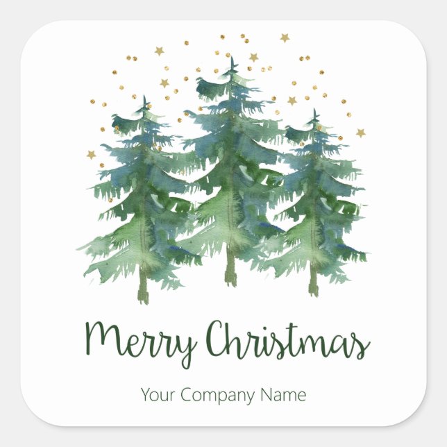 Winter Forest Company Square Sticker (Front)