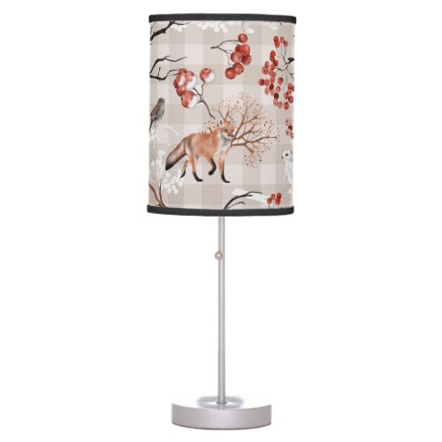 Winter forest creatures  table lamp