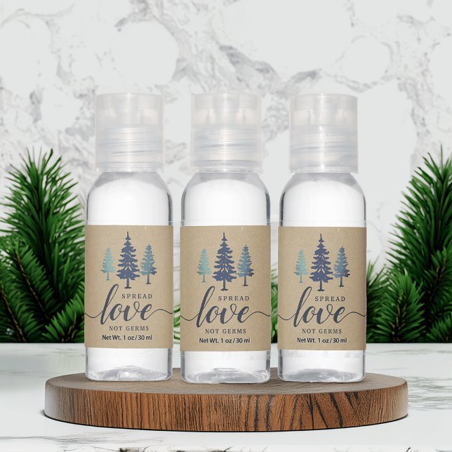 Winter Forest | Cute Kraft Spread Love, Not Germs Hand Sanitizer (Creator Uploaded)