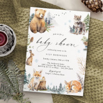 Winter Forest | Cute Neutral Woodland Baby Shower Invitation