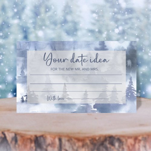 Winter Forest  Date night ideas Date jar Enclosure Card