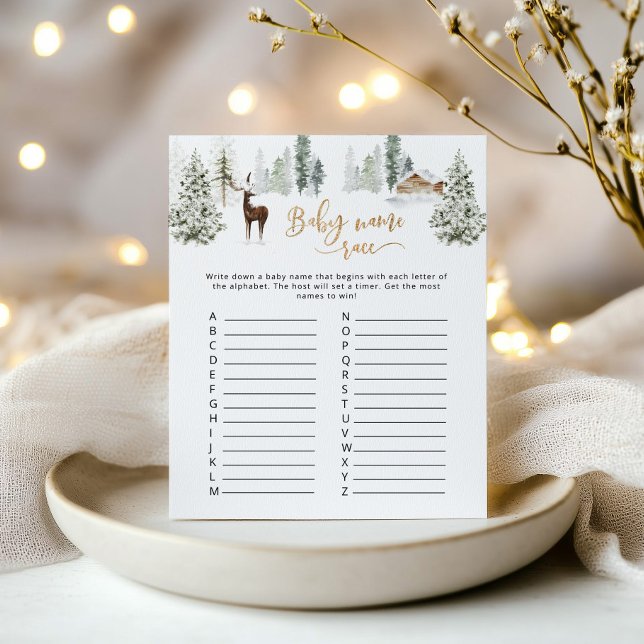 Winter forest deer baby name race game (Creator Uploaded)