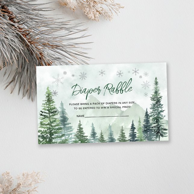 Winter Forest Diaper Raffle Enclosure Card (Creator Uploaded)