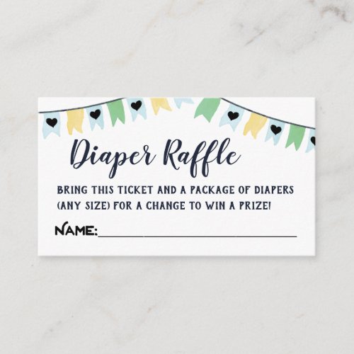 Winter Forest Diaper Raffle Tickets Enclosure Card