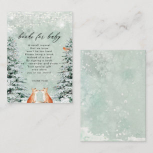 winter forest fox books for baby request card