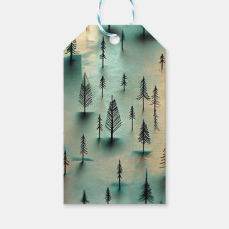 Winter forest gift tags
