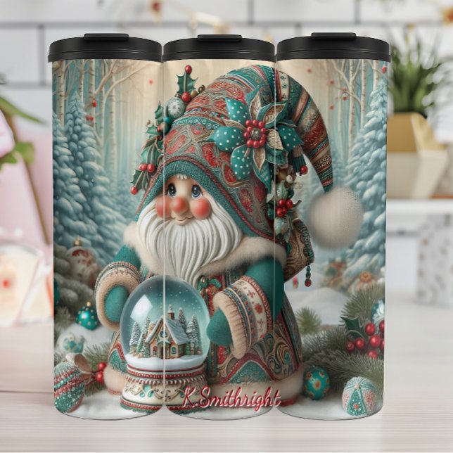 Winter Forest Gnome with Illuminated Globe Thermal Tumbler (Creator Uploaded)