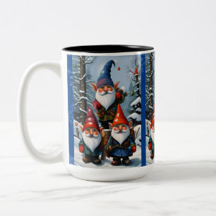 Winter Forest Gnomes Two-Tone Coffee Mug