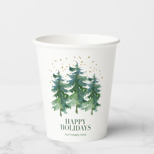 Winter Forest Holiday Company Paper Cups