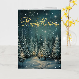 Winter Forest Holiday Foil Card