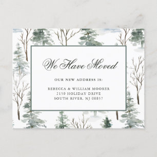 Winter Forest   Holiday Moving Announcement Postcard