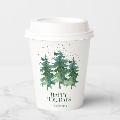 Winter Forest Holiday Paper Cups