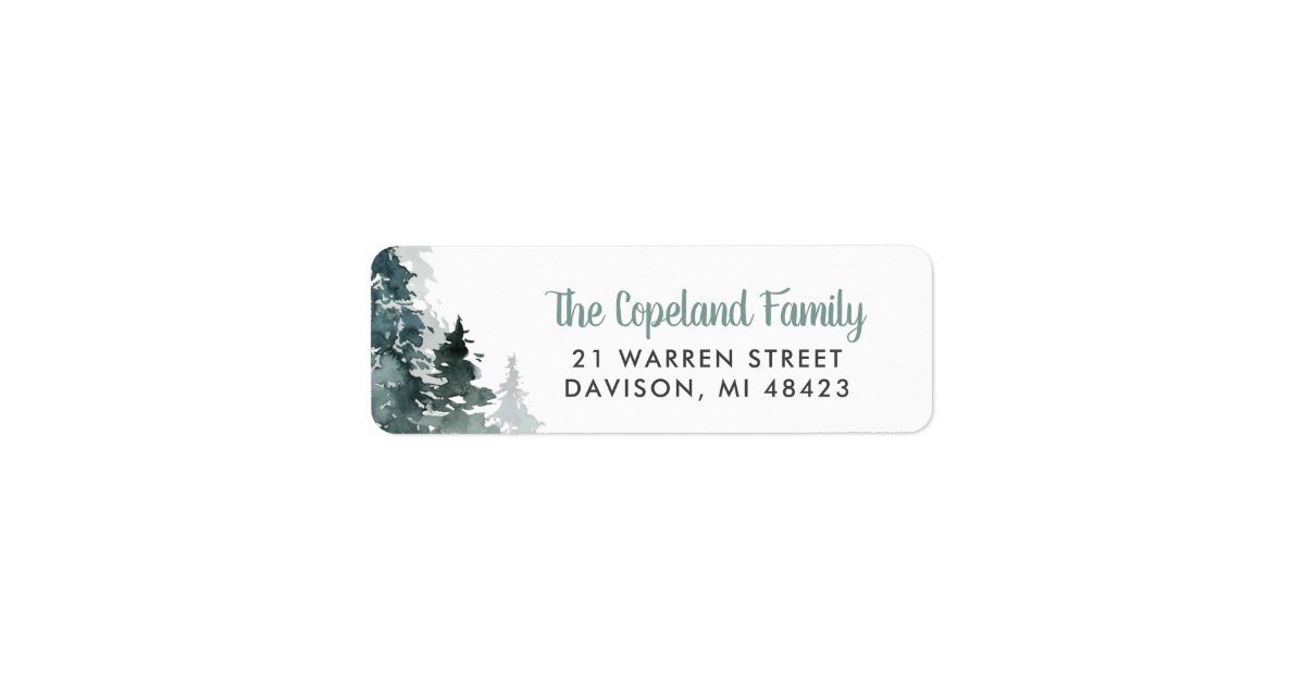 Winter Forest Holiday Return Address Labels | Zazzle