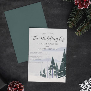 Winter Forest Holiday Wedding Invitation