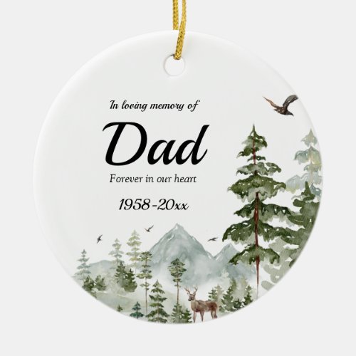 Winter Forest In Loving Memory of Dad Ornament