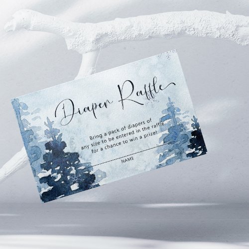 Winter forest Its Cold Outside diaper raffle  Enclosure Card
