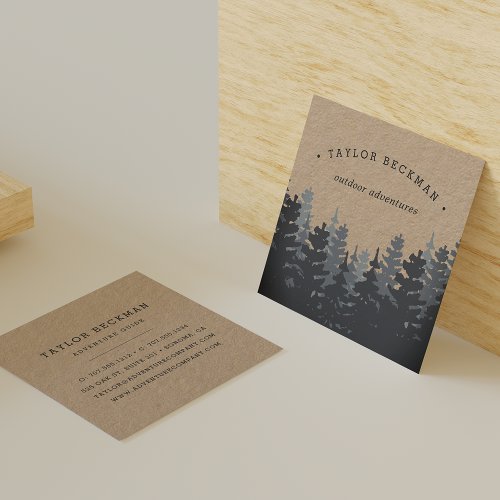 Winter Forest  Kraft Square Business Card