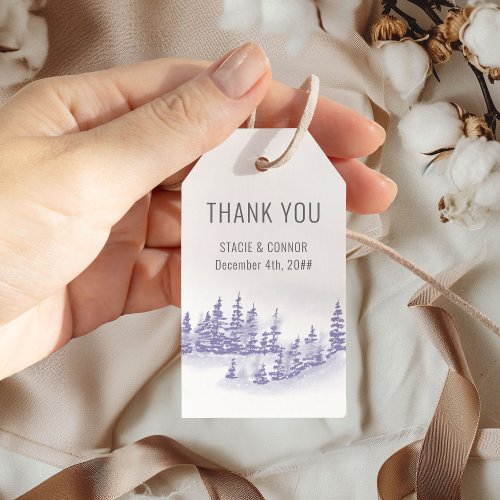 Winter Forest Lavender Wedding Favor Thank You Gift Tags