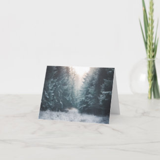 Winter Forest Light Holiday Card - Peaceful Snow