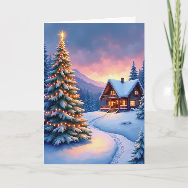 Winter Forest Lights Card (Front)