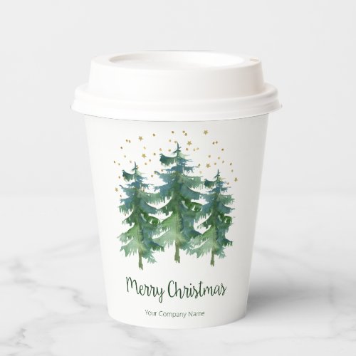 Winter Forest Merry Christmas Company Paper Cups