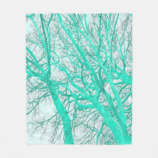 Winter Forest (mint green) Fleece Blanket