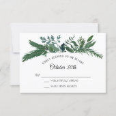 Winter Forest Mountain Foliage Leaf RSVP Wedding Invitation (Front)