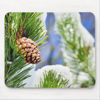 Winter forest mouse pad