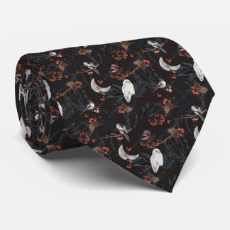 winter forest neck tie