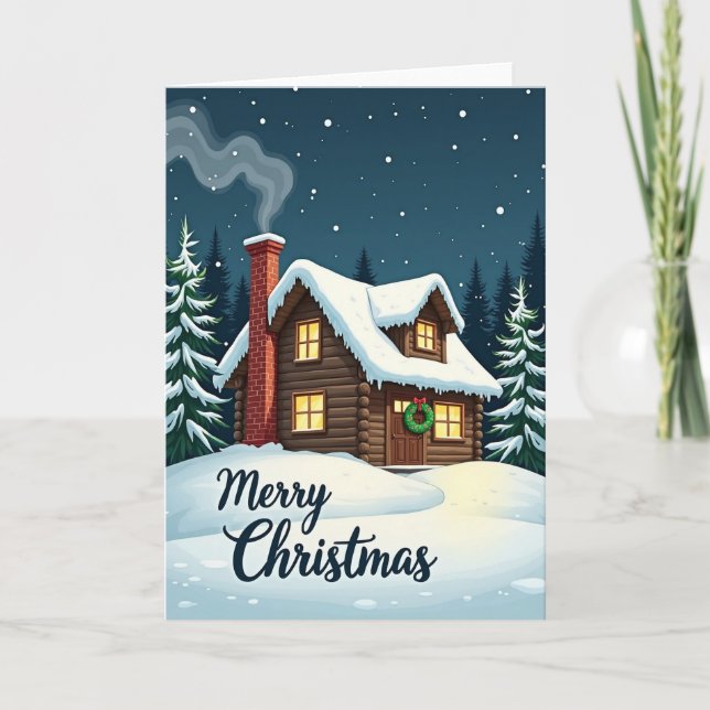 Winter Forest Night Card (Front)