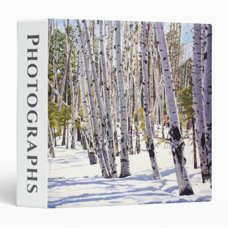 Winter Forest of Aspen Trees in Snow  3 Ring Binder