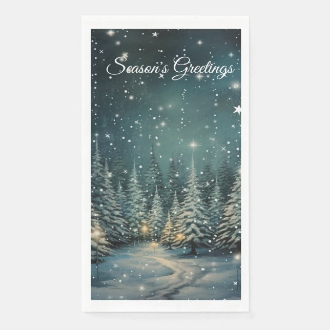 Winter Forest  Paper Guest Towels (Front)