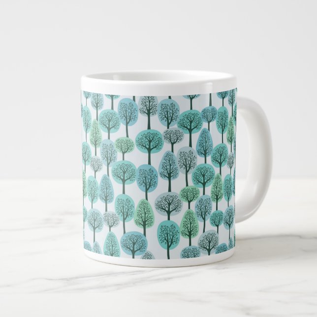 Winter Forest Pattern Giant Coffee Mug (Front Right)
