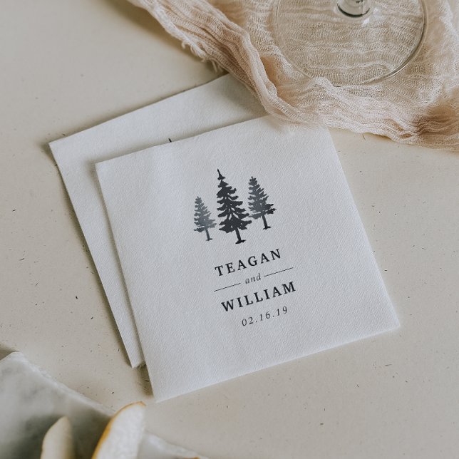 Winter Forest | Personalized Wedding Napkins (Creator Uploaded)