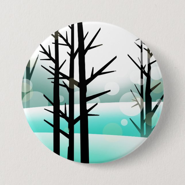 Winter Forest Pinback Button (Front)