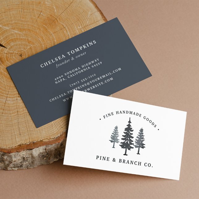 Winter Forest | Pine Tree Logo Business Card (Creator Uploaded)