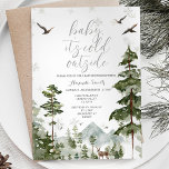 Winter Forest Pine Trees Cold Outside Baby Shower Invitation<br><div class="desc">Winter Forest Pine Trees Cold Outside Baby Shower</div>
