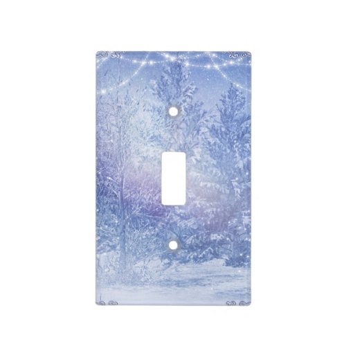 Winter Forest Pine Trees Snowflakes Snowy Woods Light Switch Cover