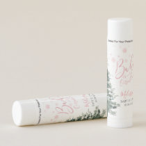 Winter Forest Pink It's Cold Outside Baby Shower Lip Balm