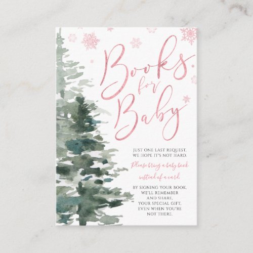 Winter Forest Pink Its Cold Outside Book Request Enclosure Card