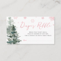 Winter Forest Pink It's Cold Outside Diaper Enclosure Card