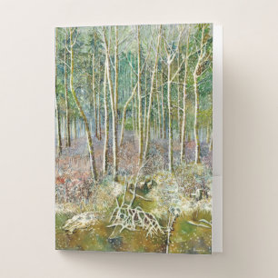 winter forest pocket folder