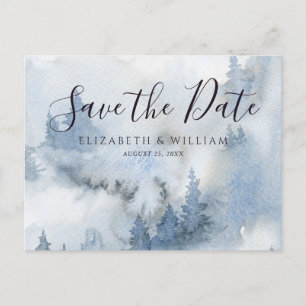 Winter Forest Save The Date Postcard