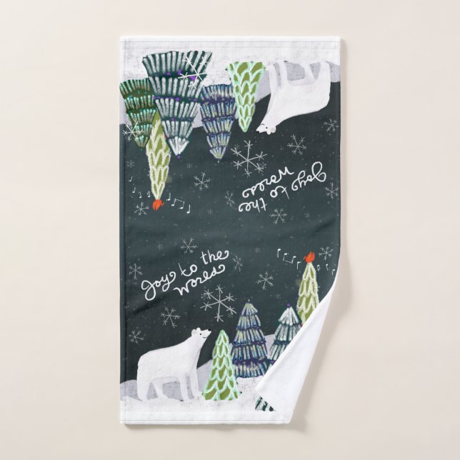 Winter Forest Scene Hand Towel (Hand Towel)
